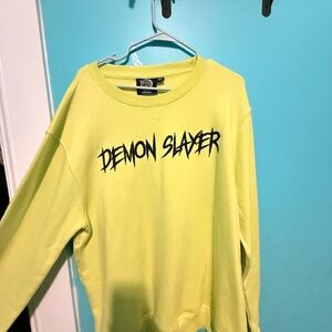 Demon Slayer Graphic Sweatshirt - Neon Yellow